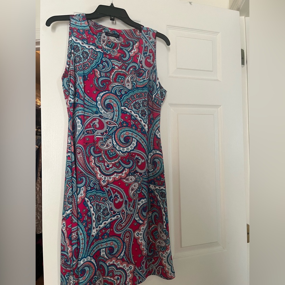Tommy Hilfiger Paisley Midi Dress - hot pink and Blue